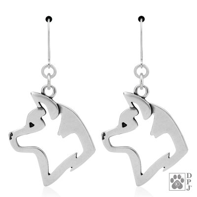 Akita örhängen av silver huvud