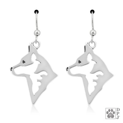 Australian cattledog örhängen av silver huvud