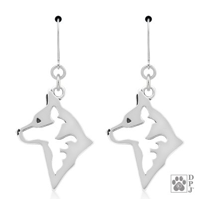 Australian cattledog örhängen av silver huvud