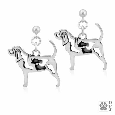 Blodhund örhängen av silver med fotspår