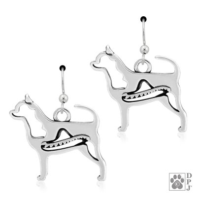 Chihuahua (korthårig) örhängen av silver helfigur 1