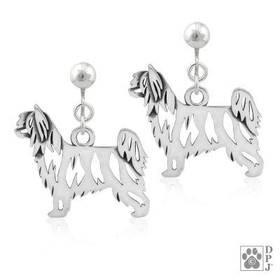 Chinese crested dog powder puff örhänge