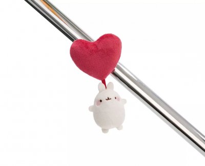 Molang mjukisdjur/magnet med hjärta 5 cm Nici