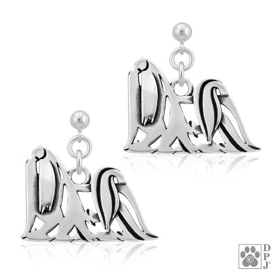 Malteser örhängen av silver helfigur