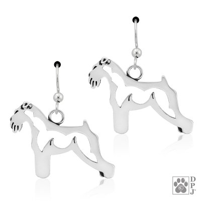 Schnauzer örhängen av silver helfigur
