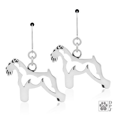 Schnauzer örhängen av silver helfigur
