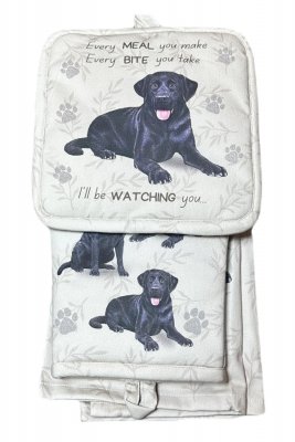 Labrador retriever (svart) köksset grytlapp/vante/handduk