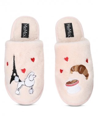 Pudel morgontofflor I love Paris IC