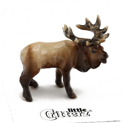 Älg miniatyr porslinsfigur Wapiti Bugling Elk