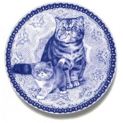 Exotic katt prydnadstallrik Lekven 6012