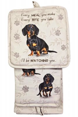 Tax (korthårig) köksset grytlapp/vante/handduk 2