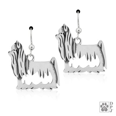 Yorkshireterrier örhängen av silver helfigur