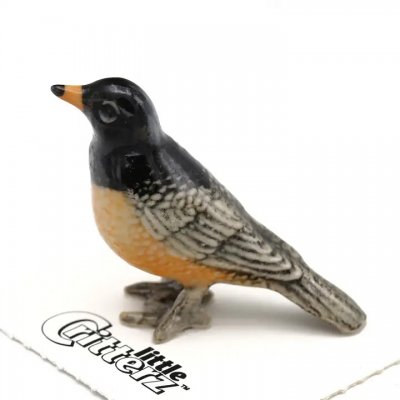 Fågel miniatyr porslinsfigur Cheerup American Robin
