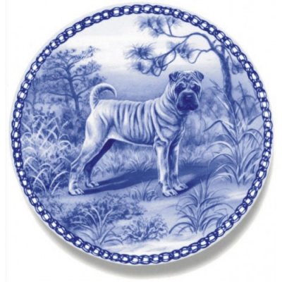 Shar pei prydnadstallrik Lekven 7169