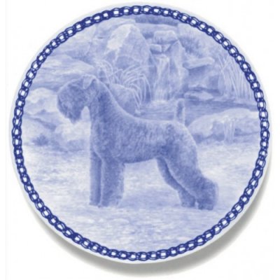 Kerry blue terrier prydnadstallrik Lekven 7249