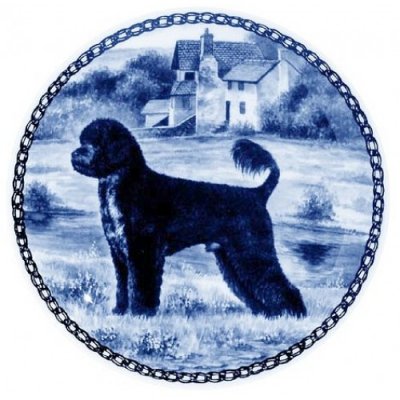 Portugisisk vattenhund prydnadstallrik Lekven 7302