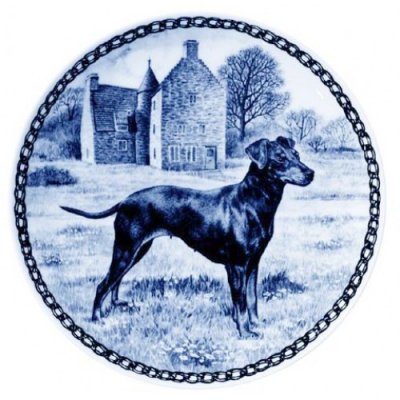 Manchester terrier prydnadstallrik Lekven 7341