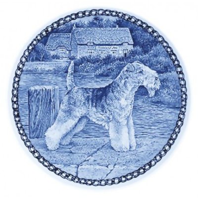 Lakelandterrier prydnadstallrik Lekven 7397