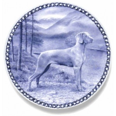 Weimaraner prydnadstallrik Lekven 7411
