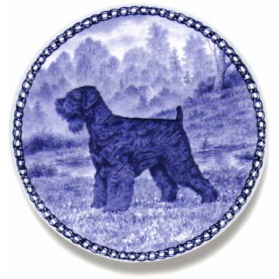 Rysk svart terrier prydnadstallrik Lekven 7412