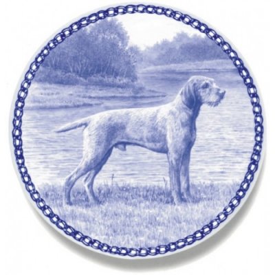 Ungersk vizsla (strävhårig) prydnadstallrik Lekven 7438