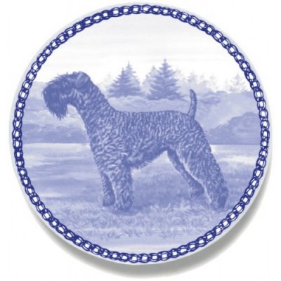 Kerry blue terrier prydnadstallrik Lekven 7480