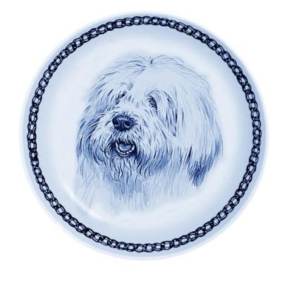 Old english sheepdog prydnadstallrik Lekven 75628