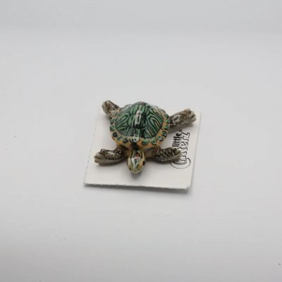 Sköldpadda miniatyr porslinsfigur Bask Red-Eared Slider