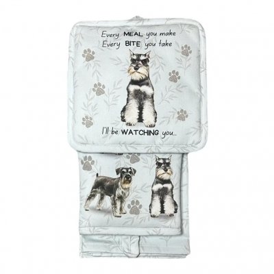 Schnauzer köksset grytlapp/vante/handduk