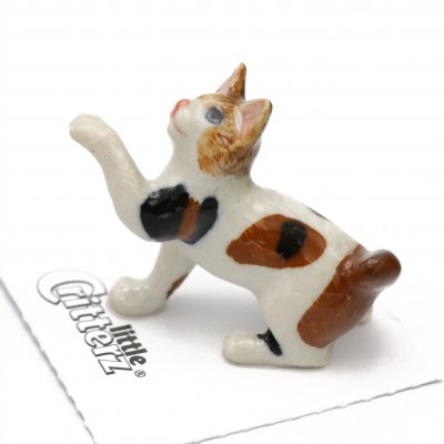 Katt miniatyr porslinsfigur Neko Japanese Bobtail