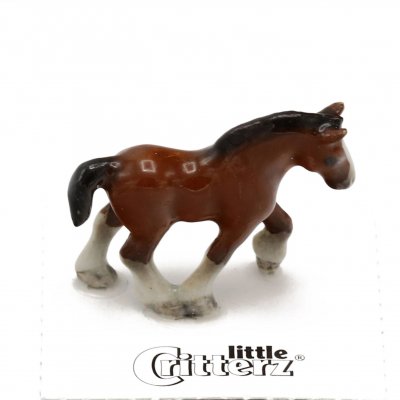 Häst miniatyr porslinsfigur Big Hoof Clydesdale