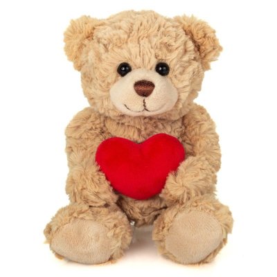 Nallebjörn mjukisdjur med hjärta beige 20 cm Teddy Hermann