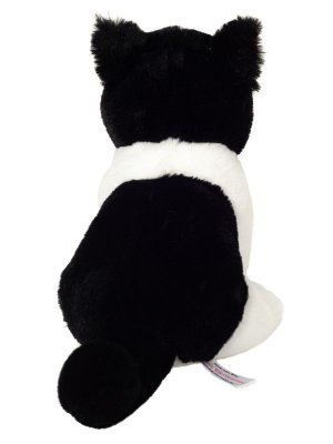 Katt mjukisdjur svart/vit 20 cm sittande Teddy Hermann