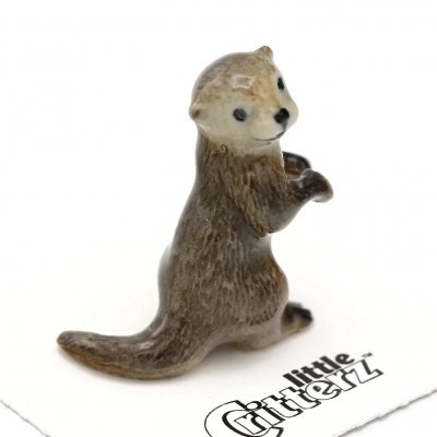 Utter miniatyr porslinsfigur Nimble Asian Otter