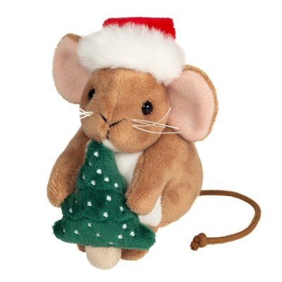 Mus mjukisdjur Julmus med julgran 11 cm Teddy Hermann