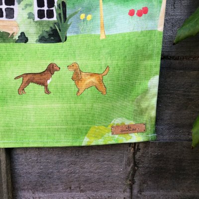 Spaniel tea towel Samantha Hall