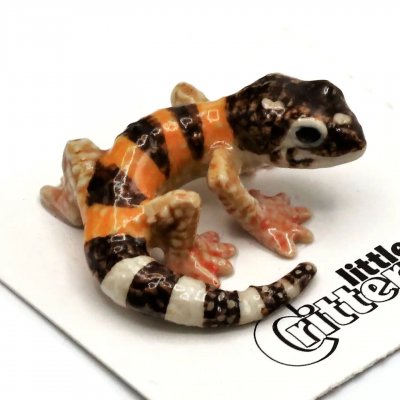 ödla miniatyr porslinsfigur Gladiator Leopard Gecko