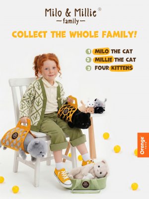 Katt med kattunge mjukisdjur Milo&Millie 40 cm