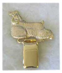 Amerikansk cocker spaniel nummerlappshållare guldöverdrag