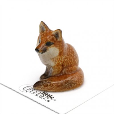 Räv miniatyr porslinsfigur Brush