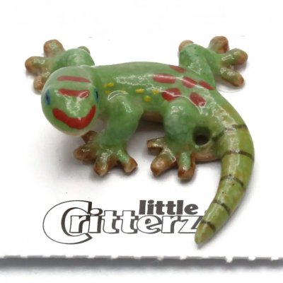 ödla miniatyr porslinsfigur Gold Dust Day Gecko