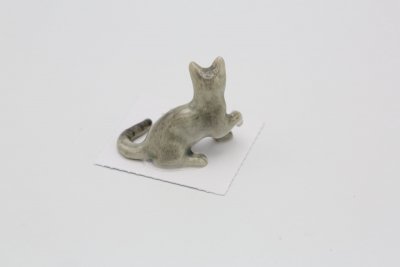 Russian Blue kitten miniatyr porslinsfigur Silver