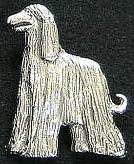 Afghanhund brosch silver eller guldfinish