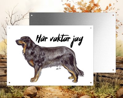 Hovawart varningsskylt - Här vaktar jag 1 Amber Marie