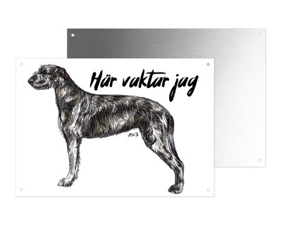 Irländsk varghund varningsskylt 1 Amber Marie