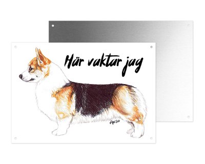 Welsh corgi pembroke varningsskylt 1 Amber Marie