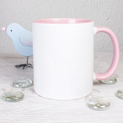 Mugg med färg på insida och handtag olika färger