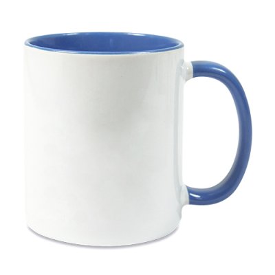 Mugg med färg på insida och handtag olika färger