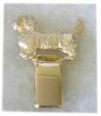Petit basset griffon vendéen nummerlappshållare guldöverdrag