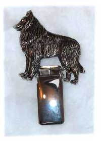 Belgisk vallhund groenendael nummerlappshållare silveröverdrag